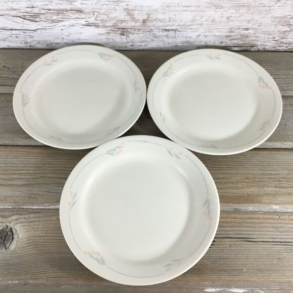 Set of 3 Corelle Windflower Bread Plates 7 1/4" Beige Floral Vintage - Picture 1 of 9